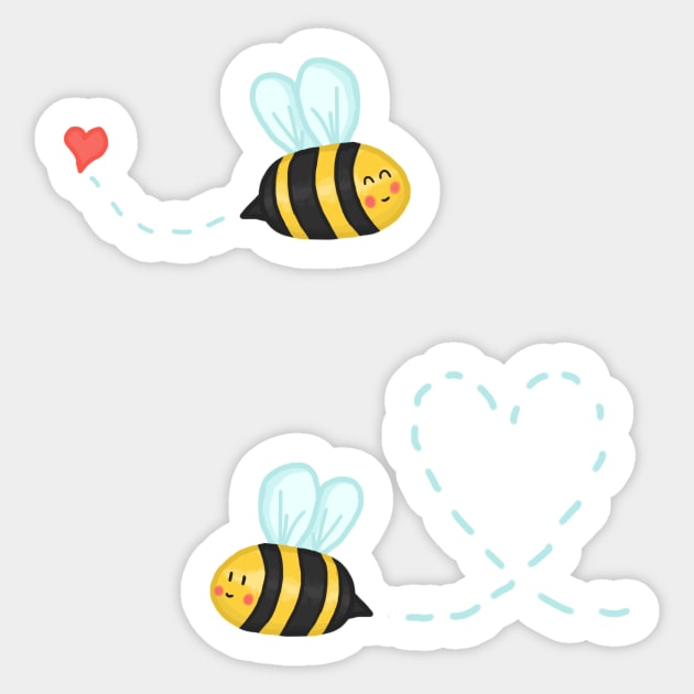 Cute Wholesome Honey bee sticker pack Sticker by Keniixx